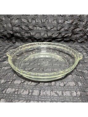 Pyrex #229 Pie Plate Handles Glass 9.5”